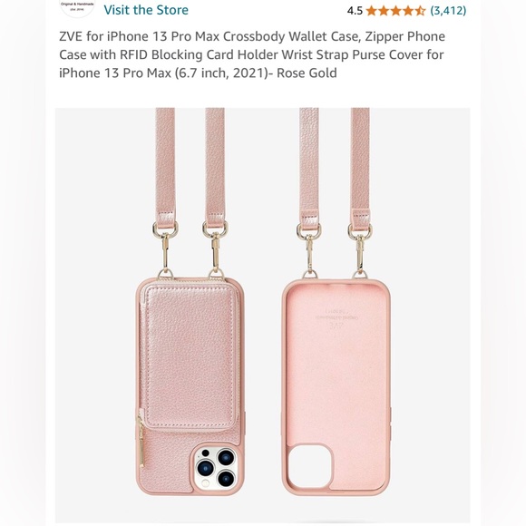 ZVE IPHONE 13pro max cross body wallet case. LILAC/ Light Purple. Like new - Picture 8 of 8